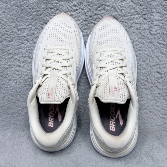 Brooks Ghost Max 2 Womens Size 9.5 Running Shoes Coconut Milk Gray Zephyr White - Picture 5 of 9